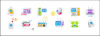 Digital audio-video product vector icon