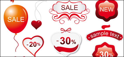 Red theme vector material goods